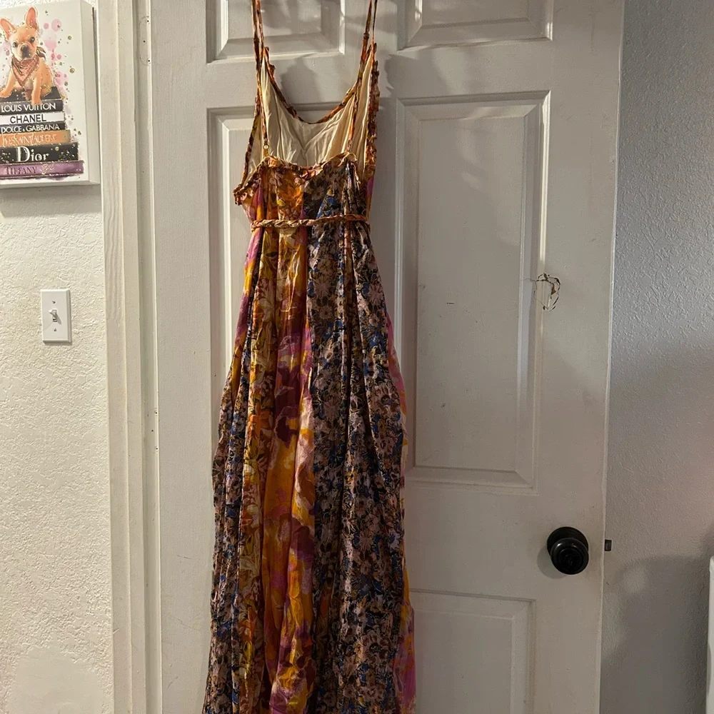 Free People Floral Patchwork Maxi Dress in Mustard, Pink & Blue - Picture 3 of 3